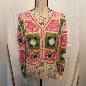 Krush Kandy Crochet Cardigan Sweater S